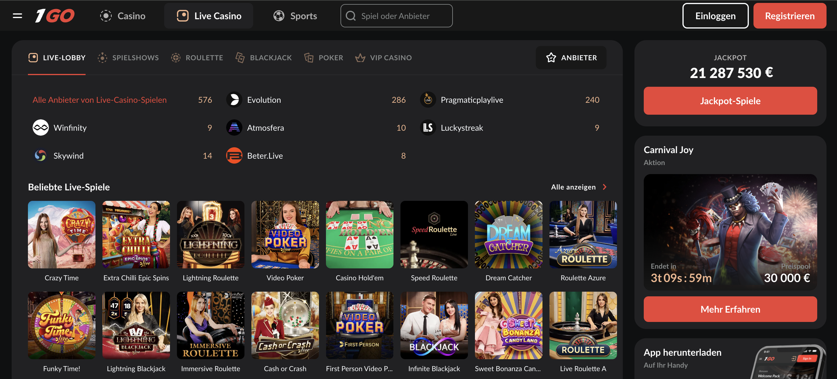 1GO-Casino Live Online